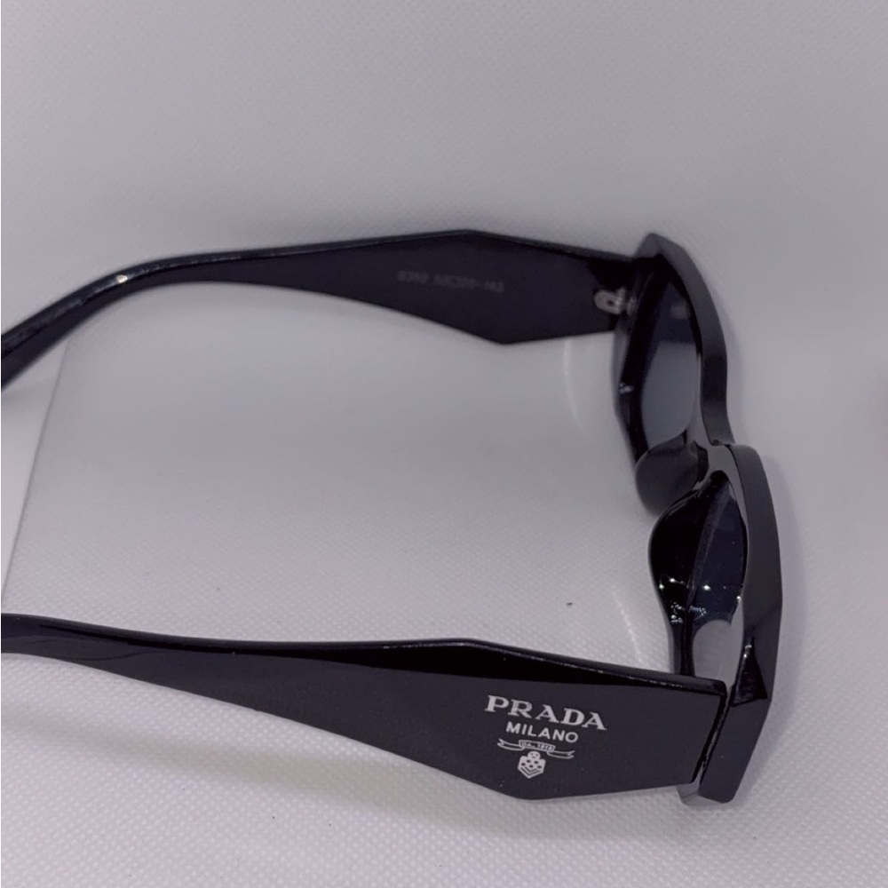 Prada Black Rectangular Milano Sunglasses With Da… - image 4